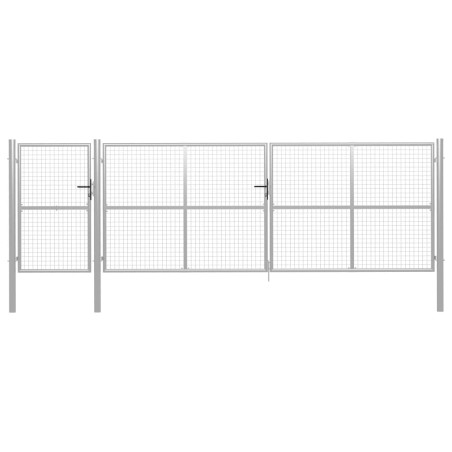 vidaXL Cancello per Giardino in Acciaio 500x150 cm Argento