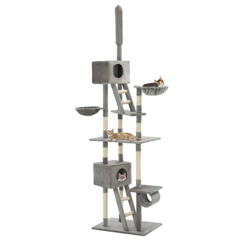 vidaXL Albero per Gatti con Tiragraffi in Sisal 230-260 cm Grigio vidaXL Albero per Gatti con Tiragraffi in Sisal 230-260 cm Grigio