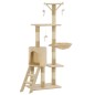 vidaXL Albero per Gatti con Tiragraffi in Sisal 138 cm Beige vidaXL Albero per Gatti con Tiragraffi in Sisal 138 cm Beige