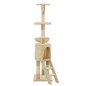 vidaXL Albero per Gatti con Tiragraffi in Sisal 138 cm Beige vidaXL Albero per Gatti con Tiragraffi in Sisal 138 cm Beige
