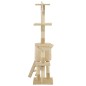 vidaXL Albero per Gatti con Tiragraffi in Sisal 138 cm Beige vidaXL Albero per Gatti con Tiragraffi in Sisal 138 cm Beige