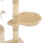 vidaXL Albero per Gatti con Tiragraffi in Sisal 138 cm Beige vidaXL Albero per Gatti con Tiragraffi in Sisal 138 cm Beige