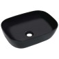 vidaXL Lavandino 45,5x32x13 cm in Ceramica Nero vidaXL Lavandino 45,5x32x13 cm in Ceramica Nero