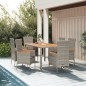 Set da Pranzo da Giardino 7 pz con Cuscini in Polyrattan Grigio Set da Pranzo da Giardino 7 pz con Cuscini in Polyrattan Grigio