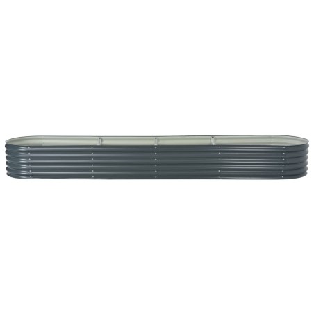 vidaXL Letto Rialzato Giardino 400x80x44 cm in Acciaio Zincato Grigio