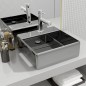 vidaXL Lavandino con Troppopieno 41x41x15 cm in Ceramica Argento vidaXL Lavandino con Troppopieno 41x41x15 cm in Ceramica Argento