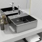 vidaXL Lavandino con Foro per Rubinetto 38x30x11,5 cm Ceramica Argento