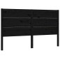 Testiera per Letto Nera 146x4x100 cm in Legno Massello di Pino