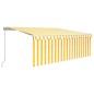 Tenda da Sole Retrattile Manuale Parasole 4,5x3m Gialla Bianca Tenda da Sole Retrattile Manuale Parasole 4,5x3m Gialla Bianca