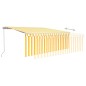 Tenda da Sole Retrattile Manuale Parasole 4,5x3m Gialla Bianca Tenda da Sole Retrattile Manuale Parasole 4,5x3m Gialla Bianca