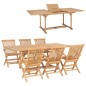 vidaXL Set da Pranzo per Esterni 7 pz 150-200x100x75 cm Teak Massello vidaXL Set da Pranzo per Esterni 7 pz 150-200x100x75 cm Teak Massello
