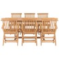 vidaXL Set da Pranzo per Esterni 7 pz 150-200x100x75 cm Teak Massello vidaXL Set da Pranzo per Esterni 7 pz 150-200x100x75 cm Teak Massello