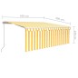 Tenda da Sole Retrattile Manuale Parasole 4,5x3m Gialla Bianca Tenda da Sole Retrattile Manuale Parasole 4,5x3m Gialla Bianca