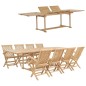 vidaXL Set da Pranzo per Esterni 9 pz 180-280x100x75 cm Teak Massello vidaXL Set da Pranzo per Esterni 9 pz 180-280x100x75 cm Teak Massello