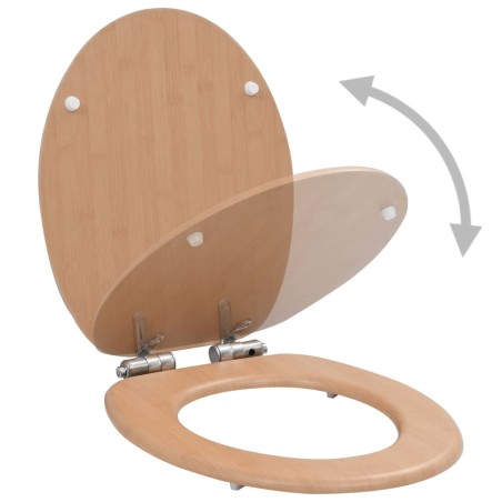 vidaXL Tavoletta WC Coperchio Chiusura Morbida MDF Design a Bambù
