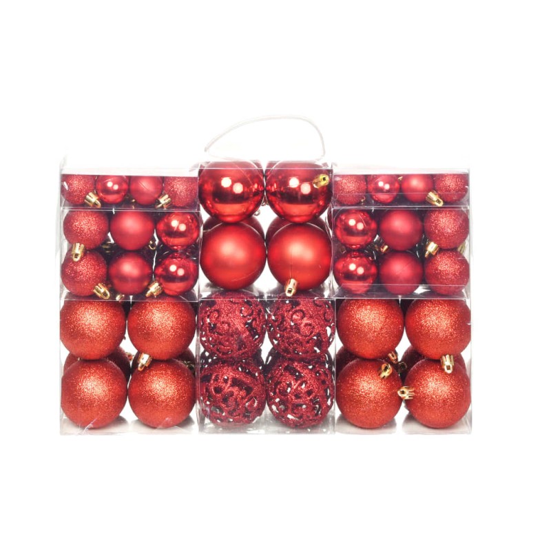 vidaXL Set Palline di Natale 100 pz 3/4/6 cm Rosse vidaXL Set Palline di Natale 100 pz 3/4/6 cm Rosse