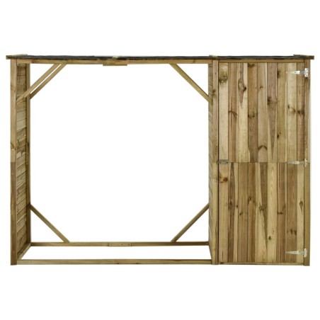 vidaXL Capanno per Attrezzi e Legna Giardino in Pino 253x80x170cm