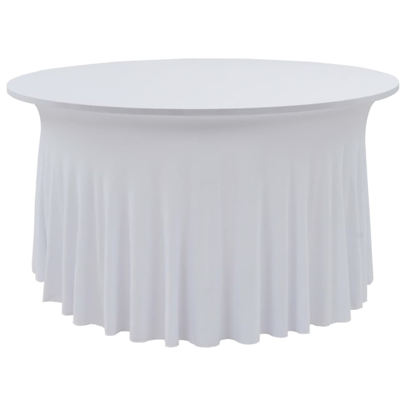 vidaXL Copertura Elastica per Tavolo con Gonna 2 pz 180x74cm Bianco vidaXL Copertura Elastica per Tavolo con Gonna 2 pz 180x74cm Bianco