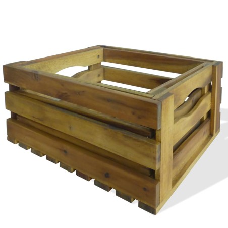 vidaXL Cassetta per Mele Set 2 pz in Legno Massello di Acacia