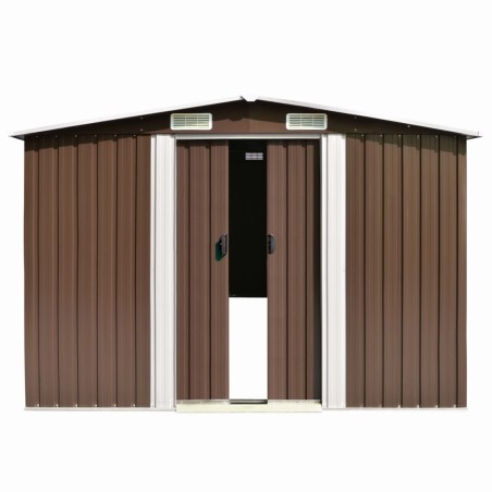 vidaXL Casetta da Giardino 257x580x181 cm in Metallo Marrone