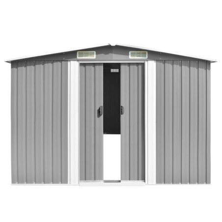 vidaXL Casetta da Giardino 257x298x178 cm in Metallo Grigio
