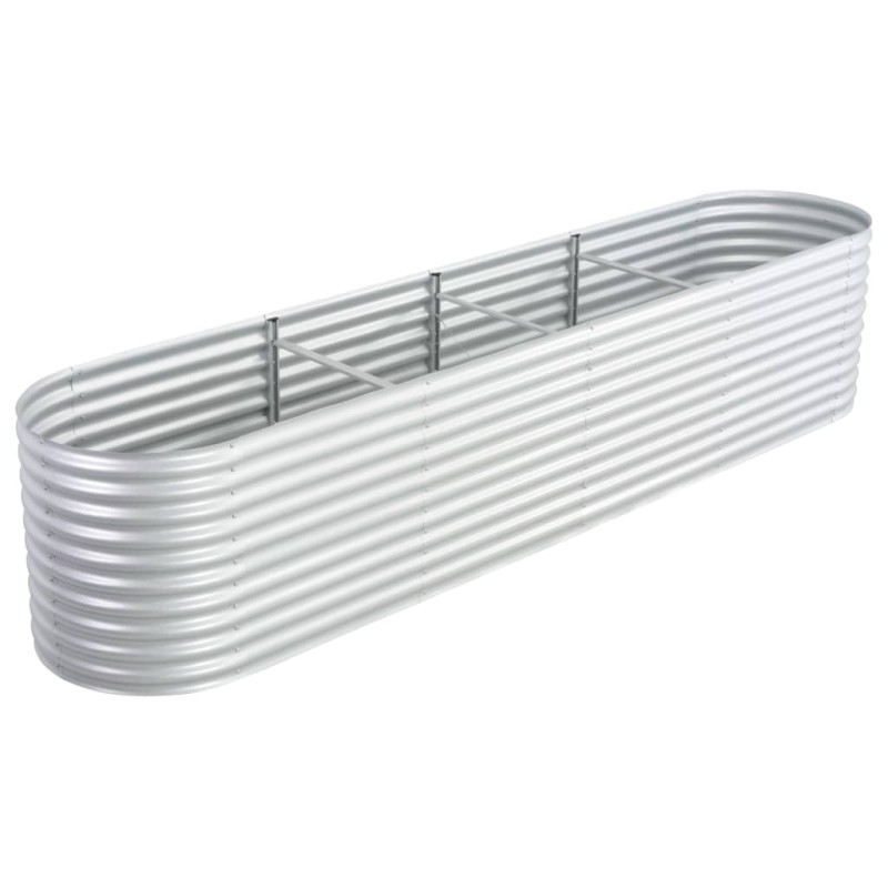 vidaXL Letto Rialzato Giardino 400x80x81 cm in Acciaio Zincato Argento vidaXL Letto Rialzato Giardino 400x80x81 cm in Acciaio Zincato Argento
