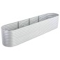 vidaXL Letto Rialzato Giardino 400x80x81 cm in Acciaio Zincato Argento vidaXL Letto Rialzato Giardino 400x80x81 cm in Acciaio Zincato Argento