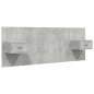 Testiera Letto con Comodini in Legno Multistrato Grigio Cemento Testiera Letto con Comodini in Legno Multistrato Grigio Cemento