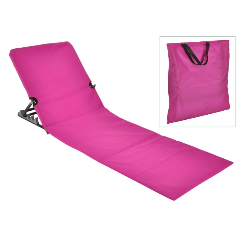 HI Sedia a Stuoia da Spiaggia Pieghevole PVC Rosa HI Sedia a Stuoia da Spiaggia Pieghevole PVC Rosa