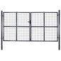vidaXL Cancello per Giardino Rete in Acciaio Zincato 289x200 cm Grigio