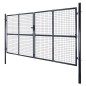 vidaXL Cancello per Giardino Rete in Acciaio Zincato 289x200 cm Grigio