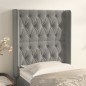 vidaXL Testiera ad Orecchio Grigio Chiaro 83x16x118/128 cm in Velluto vidaXL Testiera ad Orecchio Grigio Chiaro 83x16x118/128 cm in Velluto
