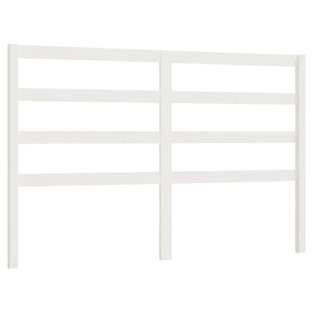 Testiera per Letto Bianca 141x4x100cm in Legno Massello di Pino