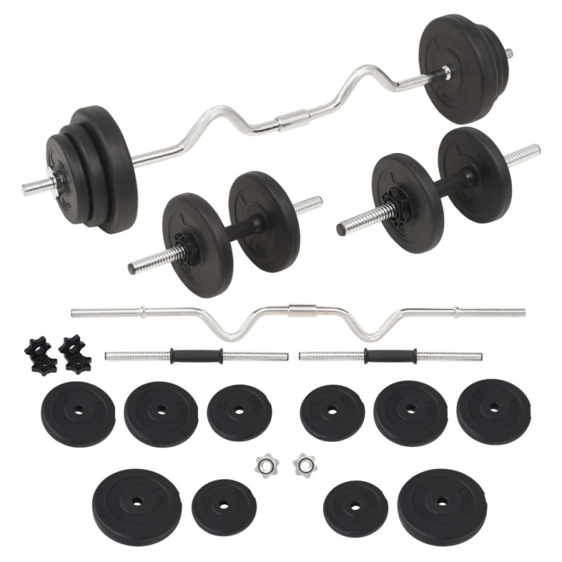 vidaXL Set Bilanciere e Manubri da 30 kg vidaXL Set Bilanciere e Manubri da 30 kg