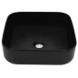 vidaXL Lavandino Quadrato in Ceramica Nero 38x38x13,5 cm vidaXL Lavandino Quadrato in Ceramica Nero 38x38x13,5 cm