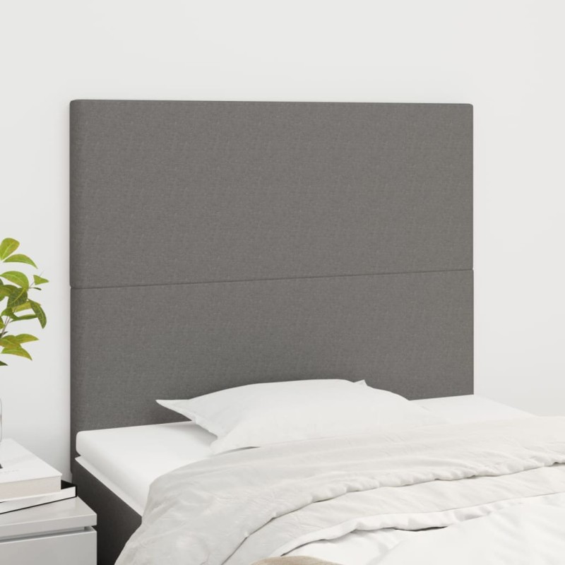 Testiera 2 pz Grigio Scuro 80x5x78/88 cm in Tessuto Testiera 2 pz Grigio Scuro 80x5x78/88 cm in Tessuto