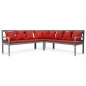 vidaXL Set Divani da Giardino 4 pz in Massello di Acacia Grigio Rosso vidaXL Set Divani da Giardino 4 pz in Massello di Acacia Grigio Rosso