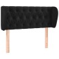 Testiera ad Orecchio Nera 93x23x78/88 cm in Velluto Testiera ad Orecchio Nera 93x23x78/88 cm in Velluto