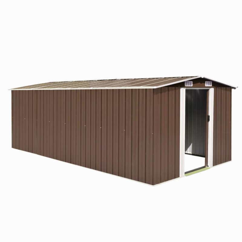vidaXL Casetta da Giardino 257x489x181 cm in Metallo Marrone vidaXL Casetta da Giardino 257x489x181 cm in Metallo Marrone