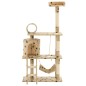 vidaXL Albero per Gatti e Tiragraffi Sisal 140 cm Zampe Stampate Beige vidaXL Albero per Gatti e Tiragraffi Sisal 140 cm Zampe Stampate Beige