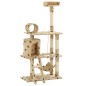 vidaXL Albero per Gatti e Tiragraffi Sisal 140 cm Zampe Stampate Beige vidaXL Albero per Gatti e Tiragraffi Sisal 140 cm Zampe Stampate Beige