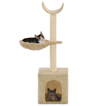 vidaXL Albero per Gatti con Tiragraffi in Sisal 105 cm Beige