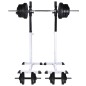 vidaXL Stazione per Squat con Bilanciere e Set di Manubri da 60,5 kg