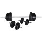 vidaXL Stazione per Squat con Bilanciere e Set di Manubri da 60,5 kg