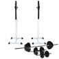 vidaXL Stazione per Squat con Bilanciere e Set di Manubri da 30,5 kg vidaXL Stazione per Squat con Bilanciere e Set di Manubri da 30,5 kg