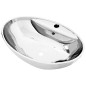 vidaXL Lavandino con Troppopieno 58,5x39x21 cm in Ceramica Argento vidaXL Lavandino con Troppopieno 58,5x39x21 cm in Ceramica Argento