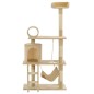 vidaXL Albero per Gatti con Tiragraffi Sisal 140 cm Beige vidaXL Albero per Gatti con Tiragraffi Sisal 140 cm Beige