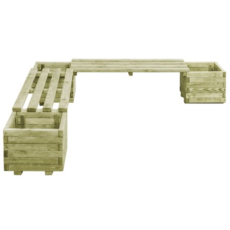 vidaXL Fioriera da Giardino con Panca in Legno di Pino Impregnato