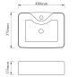vidaXL Lavandino con Foro per Rubinetto 48x37x13,5 cm Ceramica Argento vidaXL Lavandino con Foro per Rubinetto 48x37x13,5 cm Ceramica Argento