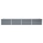vidaXL Letto Rialzato Giardino in Acciaio Zincato 320x80x45 cm Grigio vidaXL Letto Rialzato Giardino in Acciaio Zincato 320x80x45 cm Grigio
